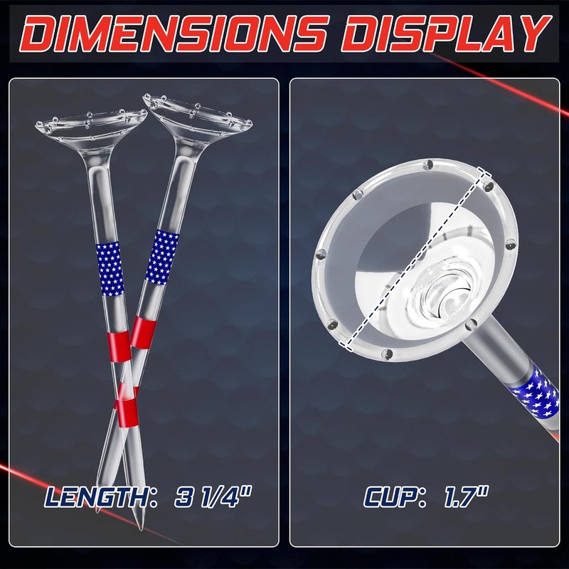 prowithlin Golf Tees 3 1/4'' Unbreakable Transparent Acrylic, Plastic Reduce Side Spin & Friction, Long Tee Bulk with Big Cup & 8 Prongs Golf Accessories for Men 50 Pack - Image 5